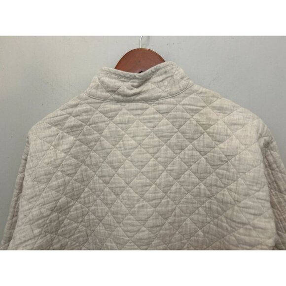 Madewell half zip sweater in oatmeal quilted oversized 100% cotton Size XSmall - Picture 9 of 11